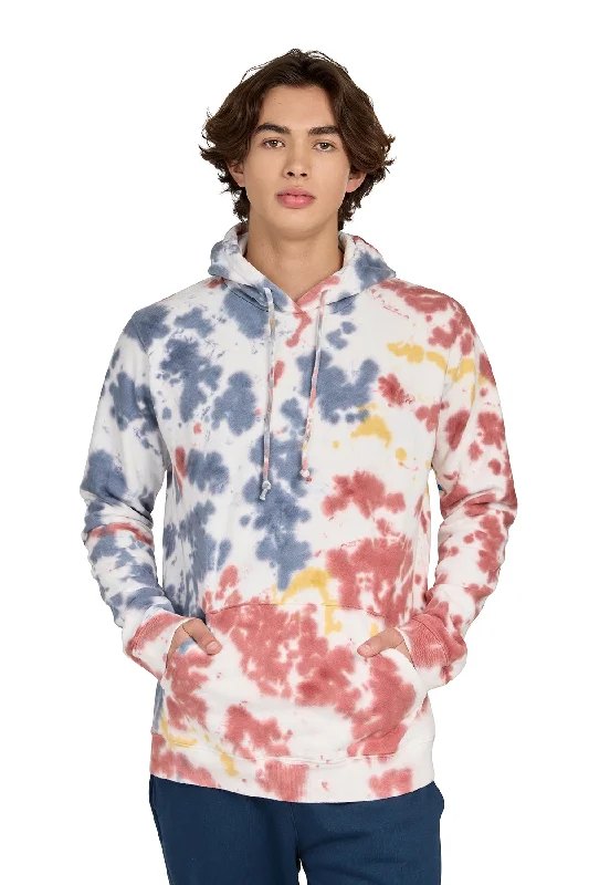 Unisex Tie Dye Splatter Cotton Heavyweight Fleece Hoody Hoodie with Side Slits Relaxed Casual