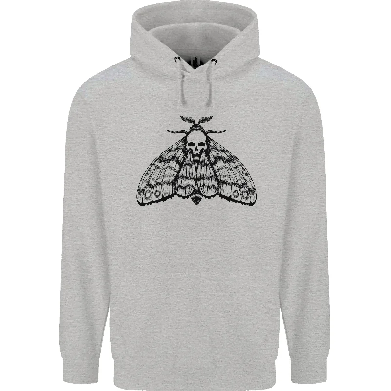 A Gothic Moth Skull Mens 80% Cotton Hoodie Hoodie with Puffed Sleeves Voluminous Trendy A Gothic Moth Skull Mens 80% Cotton Hoodie Hoodie with Puffed Sleeves Voluminous Trendy