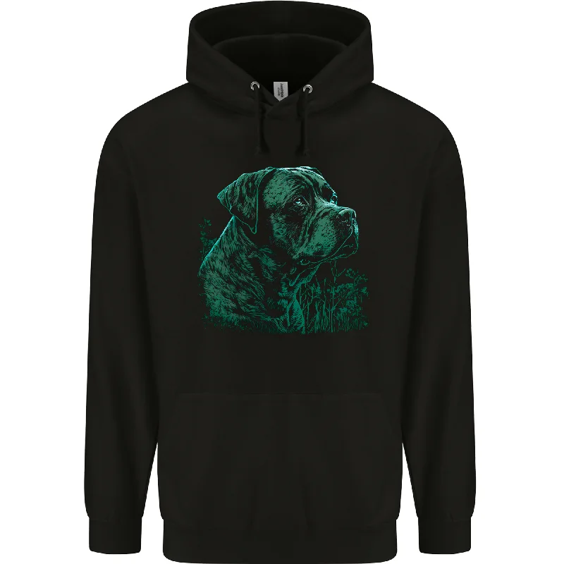 A Green Cane Corso Dog Mens 80% Cotton Hoodie Hoodie with Camouflage Military Edgy