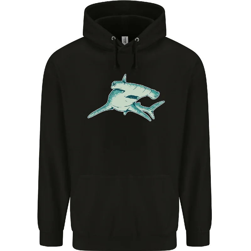A Hammerhead Shark Mens 80% Cotton Hoodie Hoodie with Camouflage Military Edgy