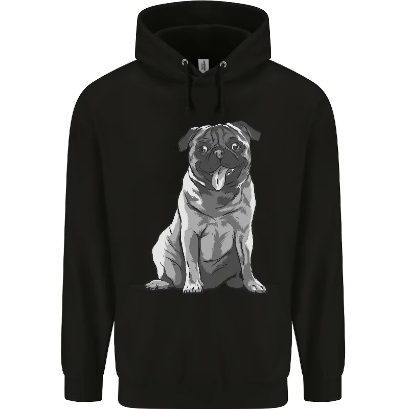 A Happy Pug Funny Dog Funny Mens 80% Cotton Hoodie Hoodie with Crew Neck Simple Timeless A Happy Pug Funny Dog Funny Mens 80% Cotton Hoodie Hoodie with Crew Neck Simple Timeless