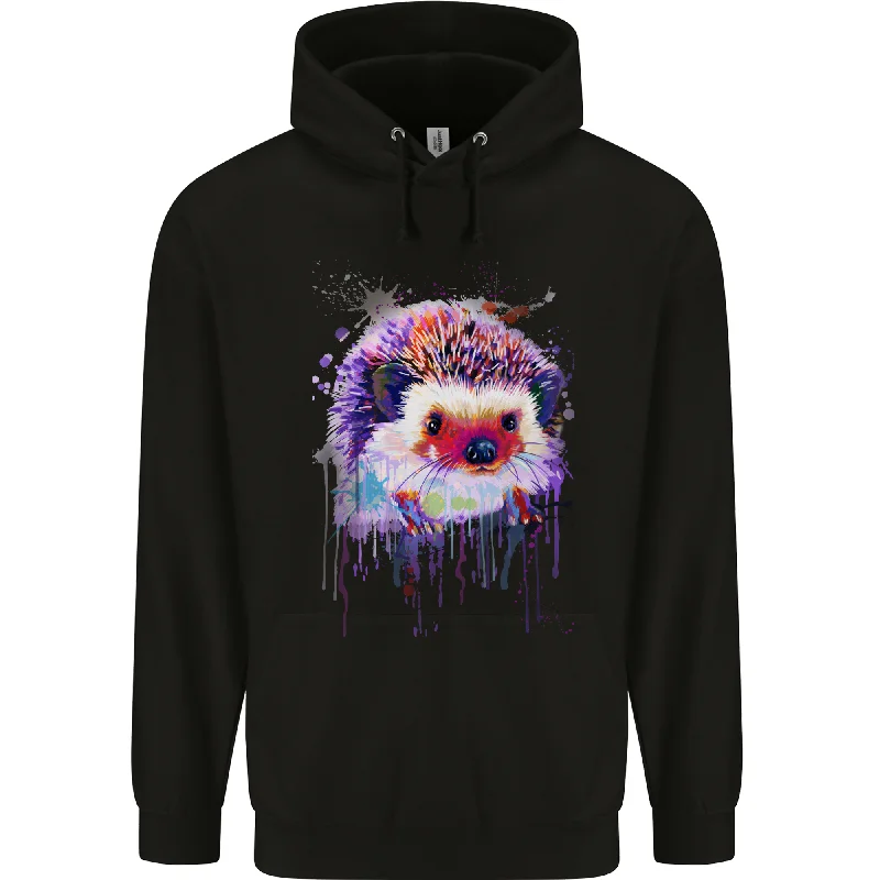 A Hedgehog Watercolour Mens 80% Cotton Hoodie Hoodie with Zipper Versatile Modern