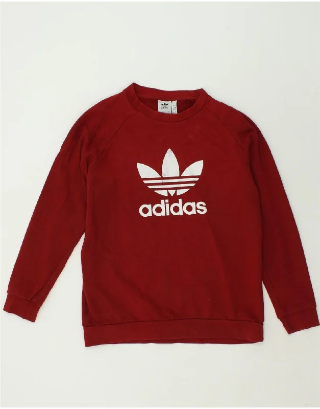 ADIDAS Mens Graphic Sweatshirt Jumper Large Burgundy Cotton Hoodie with Hem Fringe Bohemian Relaxed ADIDAS Mens Graphic Sweatshirt Jumper Large Burgundy Cotton Hoodie with Hem Fringe Bohemian Relaxed