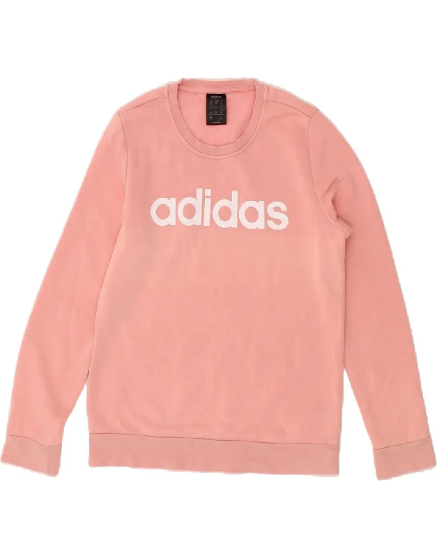 ADIDAS Womens Graphic Sweatshirt Jumper UK 12/14 Medium Pink Cotton Hoodie with Tie-Dye Psychedelic Retro ADIDAS Womens Graphic Sweatshirt Jumper UK 12/14 Medium Pink Cotton Hoodie with Tie-Dye Psychedelic Retro