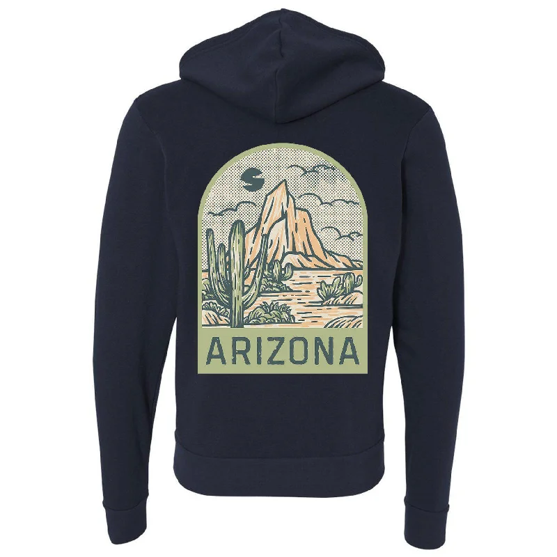 Arizona Desert Zipper Hoodie Hoodie with Lace Feminine Delicate