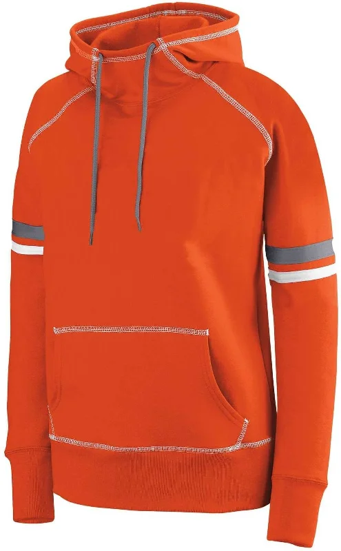 Augusta 5440 Ladies Spry Hoody - Orange White Graphite Hoodie Sweatshirt Pullover