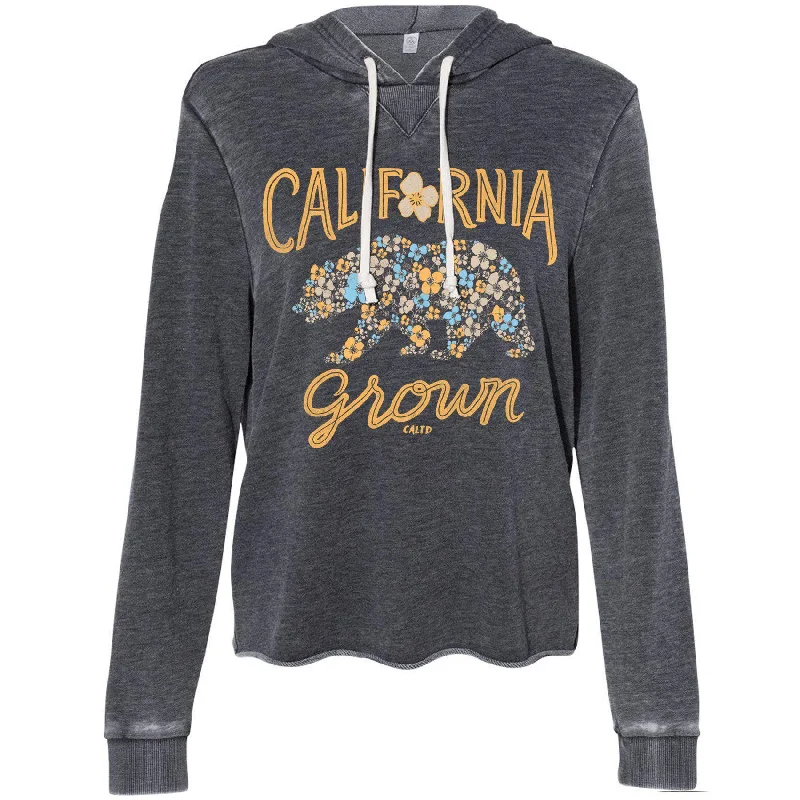 Bear Poppy Blossom Burnout Hoodie Hoodie with Cuffed Sleeves Snug Secure
