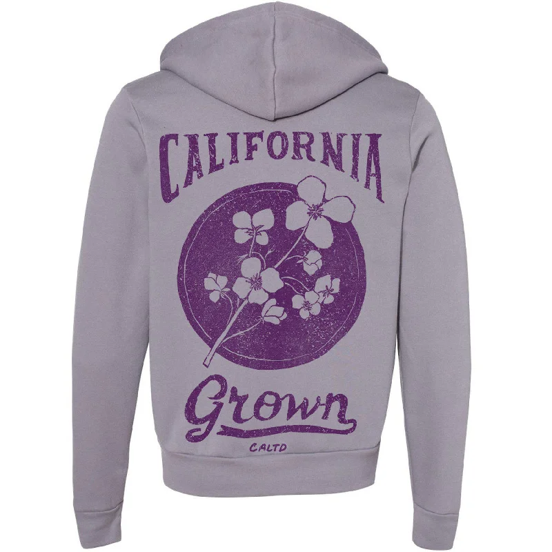 California Grown Circle Zipper Hoodie Hoodie with Hem Raw Edge Edgy Unfinished