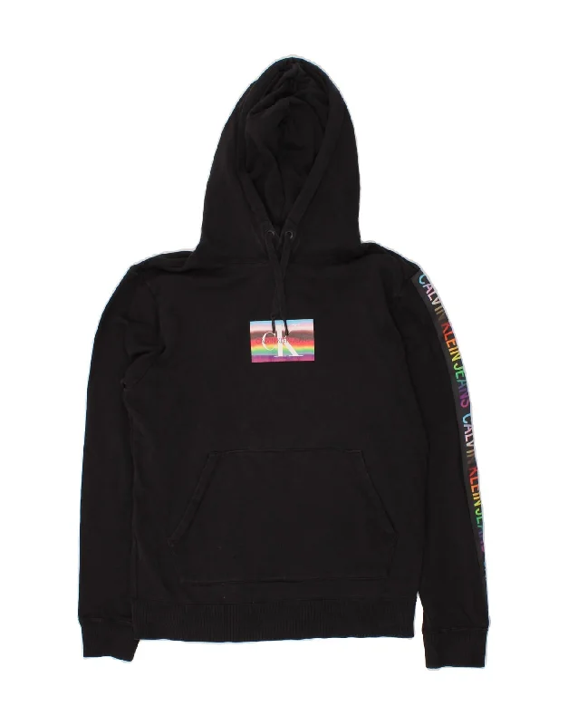 CALVIN KLEIN JEANS Mens Graphic Hoodie Jumper Small Black Cotton Hoodie with Strings Custom Fit Adjustable CALVIN KLEIN JEANS Mens Graphic Hoodie Jumper Small Black Cotton Hoodie with Strings Custom Fit Adjustable