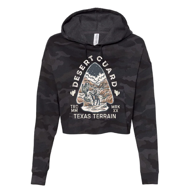 Desert Guard Texas Cropped Hoodie Hoodie with Set-In Sleeves Structured Classic