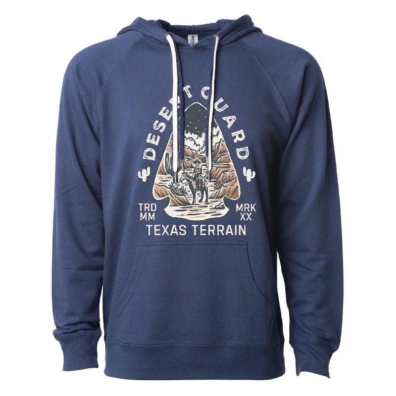 Desert Guard Texas Raglan Hoodie Hoodie with Distressed Vintage Worn