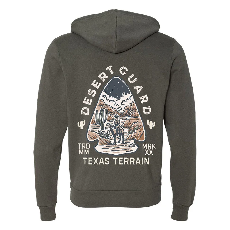 Desert Guard Texas Zipper Hoodie Hoodie with Drawstring Waist Adjustable Fitted