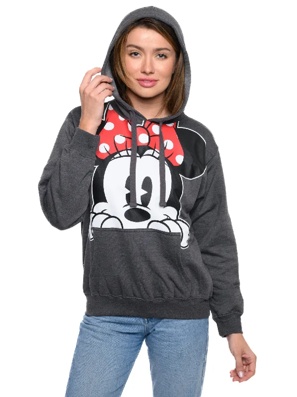 Disney Women's Minnie Mouse Hoodie Sweatshirt Pullover Minnie Face Charcoal Hoodie with Turtle Neck Cozy Winter Disney Women's Minnie Mouse Hoodie Sweatshirt Pullover Minnie Face Charcoal Hoodie with Turtle Neck Cozy Winter