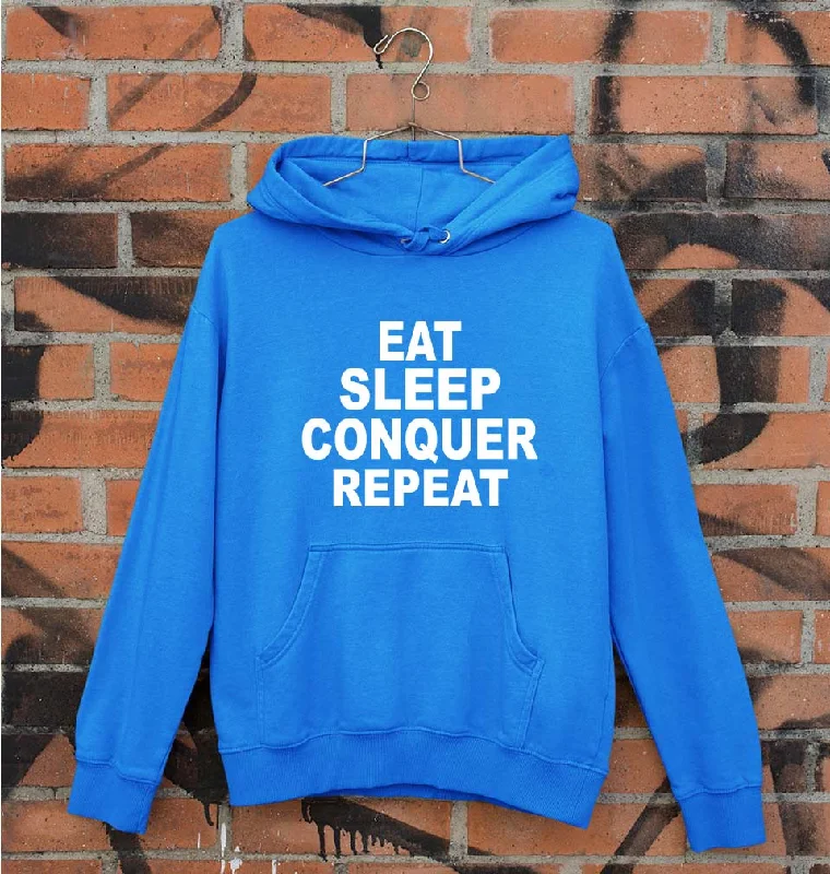 Eat Sleep Conquer Repeat Unisex Hoodie for Men/Women Hoodie with Cropped Fit Short Trendy Eat Sleep Conquer Repeat Unisex Hoodie for Men/Women Hoodie with Cropped Fit Short Trendy