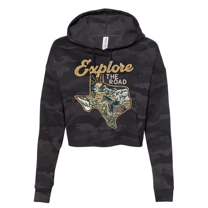 Explore the Road Texas Cropped Hoodie Hoodie Sweatshirt Pullover