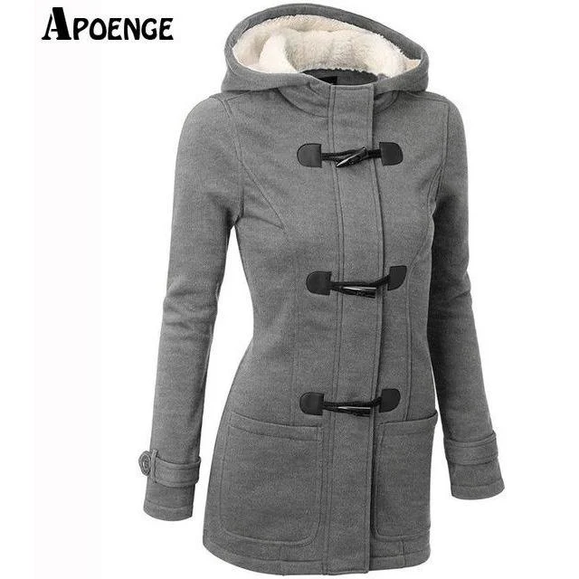 Fast Shipping APOENGE Brand 2017 Arrival Hooded Overcoat Military-Inspired Overcoat