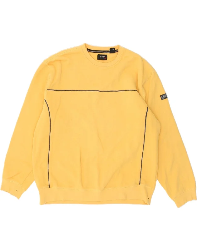 IZOD Mens Sweatshirt Jumper XL Yellow Cotton Hoodie with Hidden Zipper Minimalist Clean IZOD Mens Sweatshirt Jumper XL Yellow Cotton Hoodie with Hidden Zipper Minimalist Clean