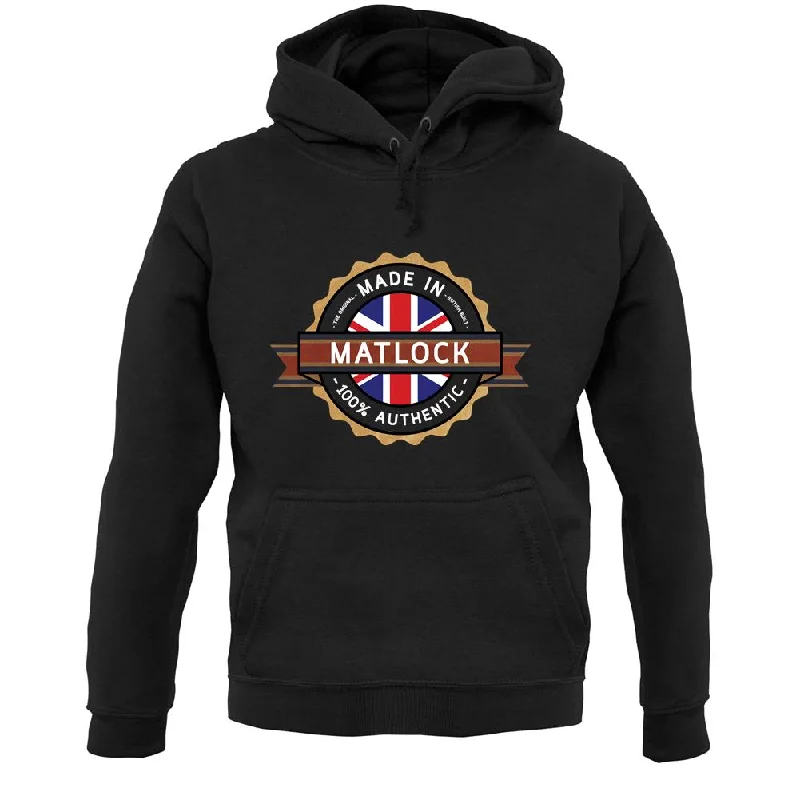 Made In Matlock 100% Authentic Unisex Hoodie Hoodie with Hem Applique Textured Unique Made In Matlock 100% Authentic Unisex Hoodie Hoodie with Hem Applique Textured Unique