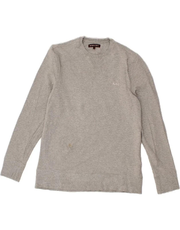 MICHAEL KORS Mens Sweatshirt Jumper Large Grey Cotton Hoodie with Exposed Zipper Edgy Industrial MICHAEL KORS Mens Sweatshirt Jumper Large Grey Cotton Hoodie with Exposed Zipper Edgy Industrial
