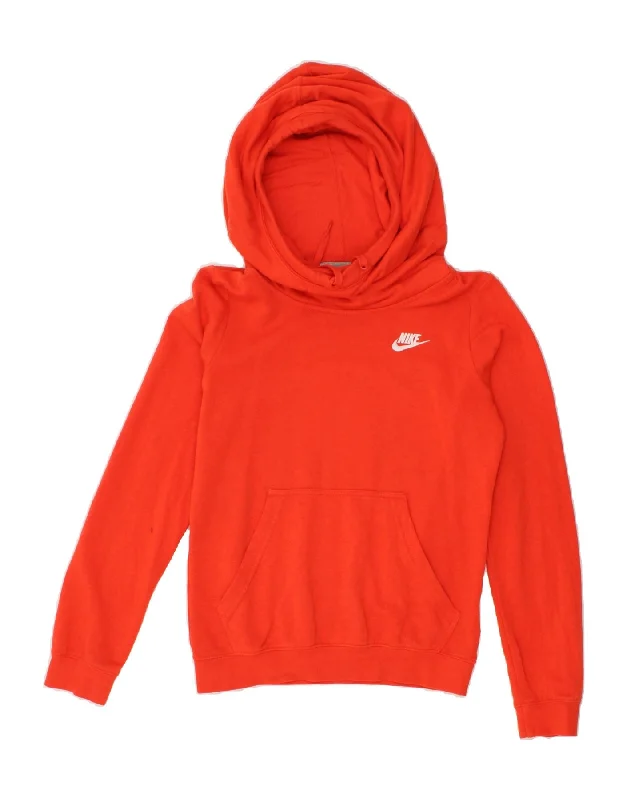 NIKE Womens Oversized Hoodie Jumper UK 6 XS Red Cotton Hoodie with Button Classic Timeless NIKE Womens Oversized Hoodie Jumper UK 6 XS Red Cotton Hoodie with Button Classic Timeless