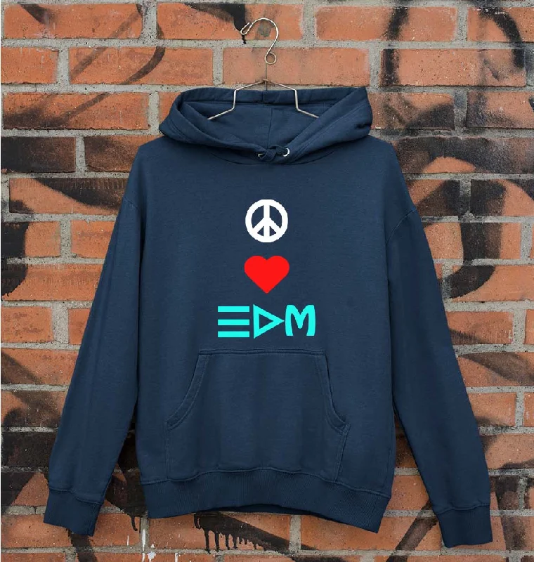 Peace Love EDM Unisex Hoodie for Men/Women Hoodie with Hem Fringe Bohemian Relaxed
