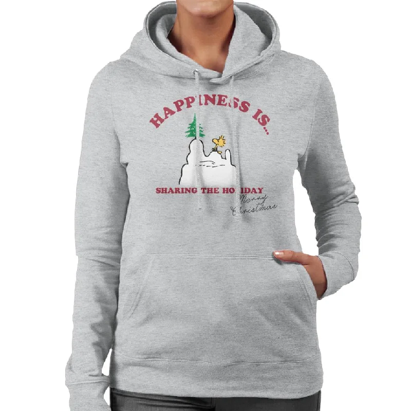 Peanuts Happiness Is Sharing The Holiday Women's Hooded Sweatshirt Hoodie with Fur Luxurious Winter Peanuts Happiness Is Sharing The Holiday Women's Hooded Sweatshirt Hoodie with Fur Luxurious Winter