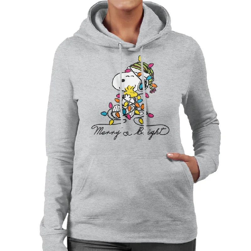 Peanuts Merry And Bright Snoopy Christmas Women's Hooded Sweatshirt Hoodie Dress Longline Feminine Peanuts Merry And Bright Snoopy Christmas Women's Hooded Sweatshirt Hoodie Dress Longline Feminine