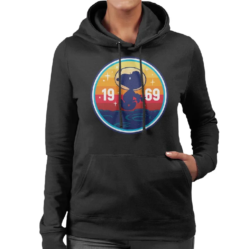 Peanuts Snoopy 1969 Moon Landing Women's Hooded Sweatshirt Hoodie with Hidden Zipper Minimalist Clean Peanuts Snoopy 1969 Moon Landing Women's Hooded Sweatshirt Hoodie with Hidden Zipper Minimalist Clean