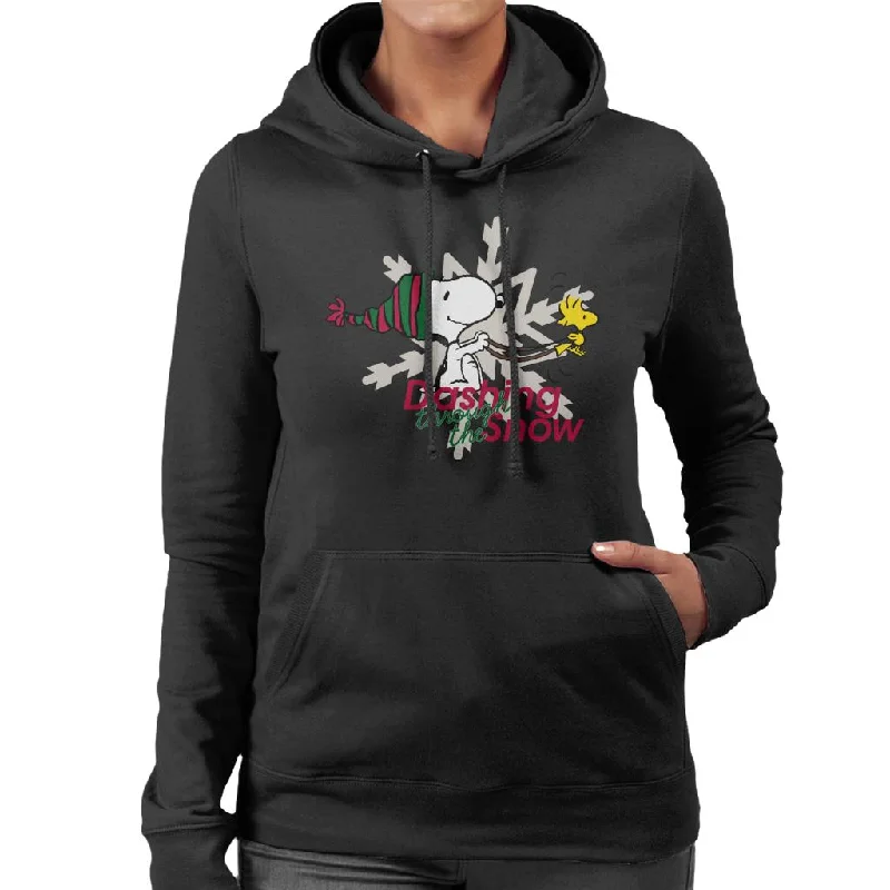 Peanuts Snoopy And Woodstock Dashing Through The Snow Women's Hooded Sweatshirt Oversized Hoodie Comfort Casual Peanuts Snoopy And Woodstock Dashing Through The Snow Women's Hooded Sweatshirt Oversized Hoodie Comfort Casual