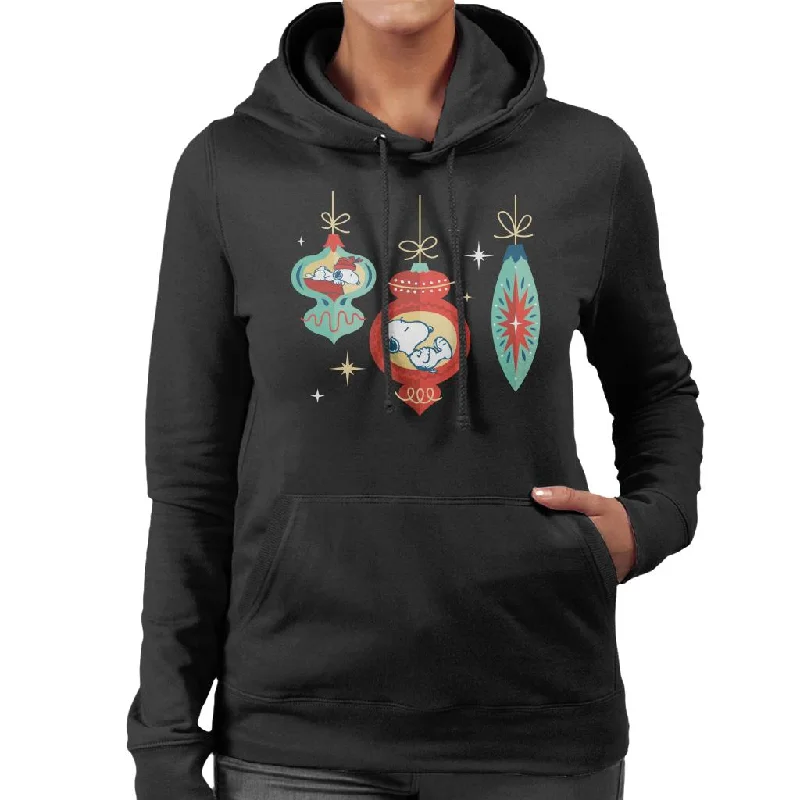 Peanuts Snoopy Asleep In A Bauble Women's Hooded Sweatshirt Hoodie with Neon Bright Vibrant Peanuts Snoopy Asleep In A Bauble Women's Hooded Sweatshirt Hoodie with Neon Bright Vibrant