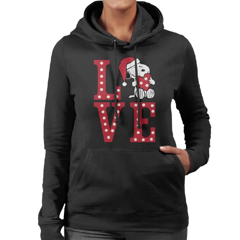 Peanuts Snoopy Holding Festive Lit Up Love Heart Women's Hooded Sweatshirt Hoodie with Batwing Sleeves Loose Dramatic Peanuts Snoopy Holding Festive Lit Up Love Heart Women's Hooded Sweatshirt Hoodie with Batwing Sleeves Loose Dramatic