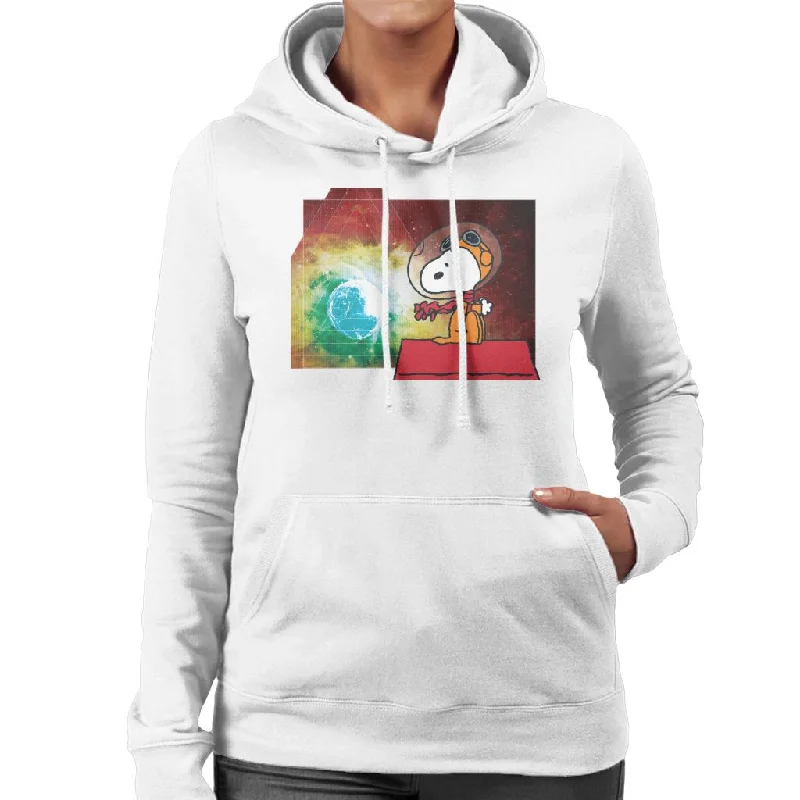Peanuts Snoopy Kennel Ship Overlooking Earth Women's Hooded Sweatshirt Hoodie with Thumb Holes Functional Cozy Peanuts Snoopy Kennel Ship Overlooking Earth Women's Hooded Sweatshirt Hoodie with Thumb Holes Functional Cozy