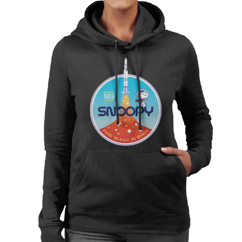 Peanuts Snoopy Rocket Take Off Women's Hooded Sweatshirt Hoodie with Frayed Bohemian Relaxed Peanuts Snoopy Rocket Take Off Women's Hooded Sweatshirt Hoodie with Frayed Bohemian Relaxed