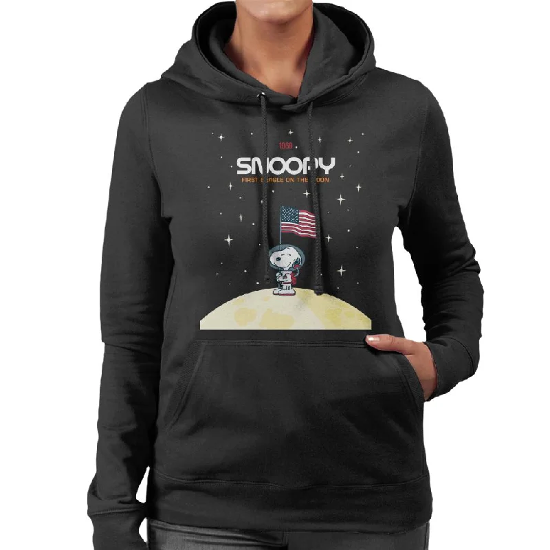 Peanuts Snoopy Starry Planetary Flag Women's Hooded Sweatshirt Hoodie with Color Block Contrast Stylish Peanuts Snoopy Starry Planetary Flag Women's Hooded Sweatshirt Hoodie with Color Block Contrast Stylish