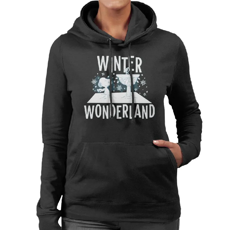 Peanuts Snoopy Woodstock Winter Wonderland Women's Hooded Sweatshirt Hoodie with Cuffed Sleeves Snug Secure Peanuts Snoopy Woodstock Winter Wonderland Women's Hooded Sweatshirt Hoodie with Cuffed Sleeves Snug Secure