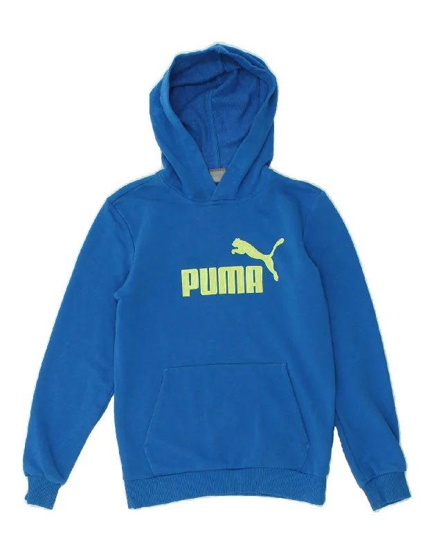 PUMA Boys Graphic Hoodie Jumper 11-12 Years Blue Cotton Hoodie Crop Top Short Trendy PUMA Boys Graphic Hoodie Jumper 11-12 Years Blue Cotton Hoodie Crop Top Short Trendy