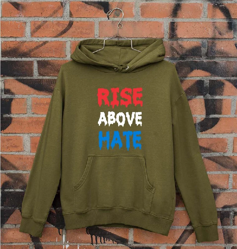 Rise Above Hate Unisex Hoodie for Men/Women Hoodie with Mock Neck Collared Structured Rise Above Hate Unisex Hoodie for Men/Women Hoodie with Mock Neck Collared Structured