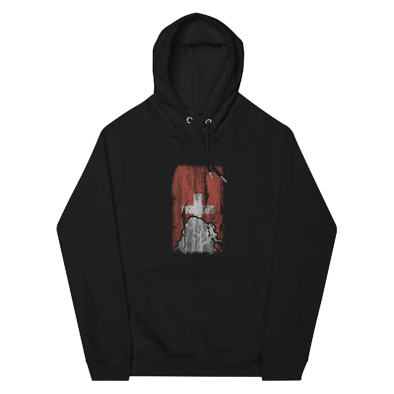 Schweizer Flagge 1 und Klettern - Unisex Premium Organic Hoodie Hoodie with Oversized Fit Loose Comfortable Schweizer Flagge 1 und Klettern - Unisex Premium Organic Hoodie Hoodie with Oversized Fit Loose Comfortable