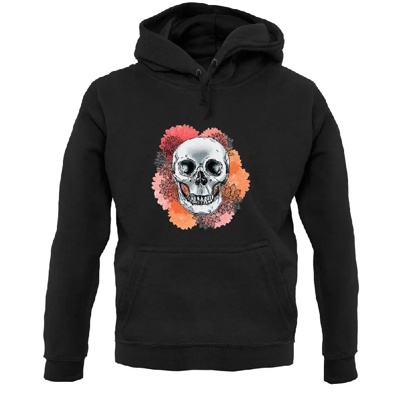 Skull Flower Unisex Hoodie Hoodie with Double Zipper Versatile Adjustable