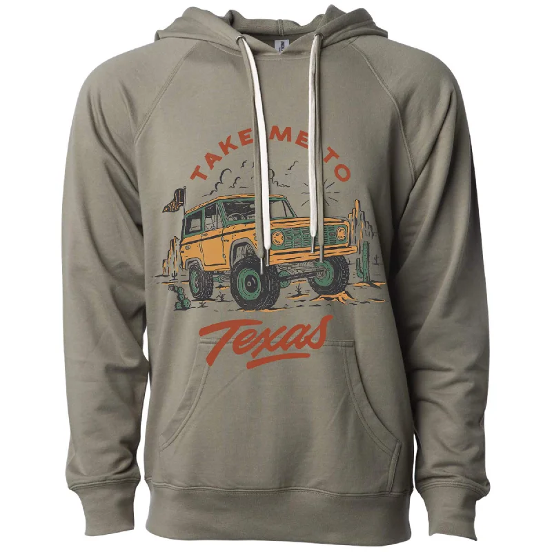 Take Me Texas Raglan Hoodie Hoodie with Longline Fit Extended Stylish