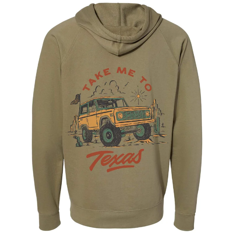 Take Me Texas Raglan Zipper Hoodie Hoodie with Ribbed Neckline Snug Warm
