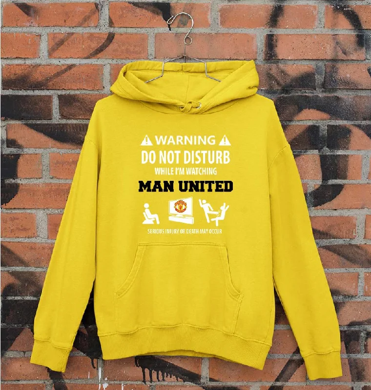 Warning Man United Unisex Hoodie for Men/Women Hoodie with Hem Applique Textured Unique Warning Man United Unisex Hoodie for Men/Women Hoodie with Hem Applique Textured Unique