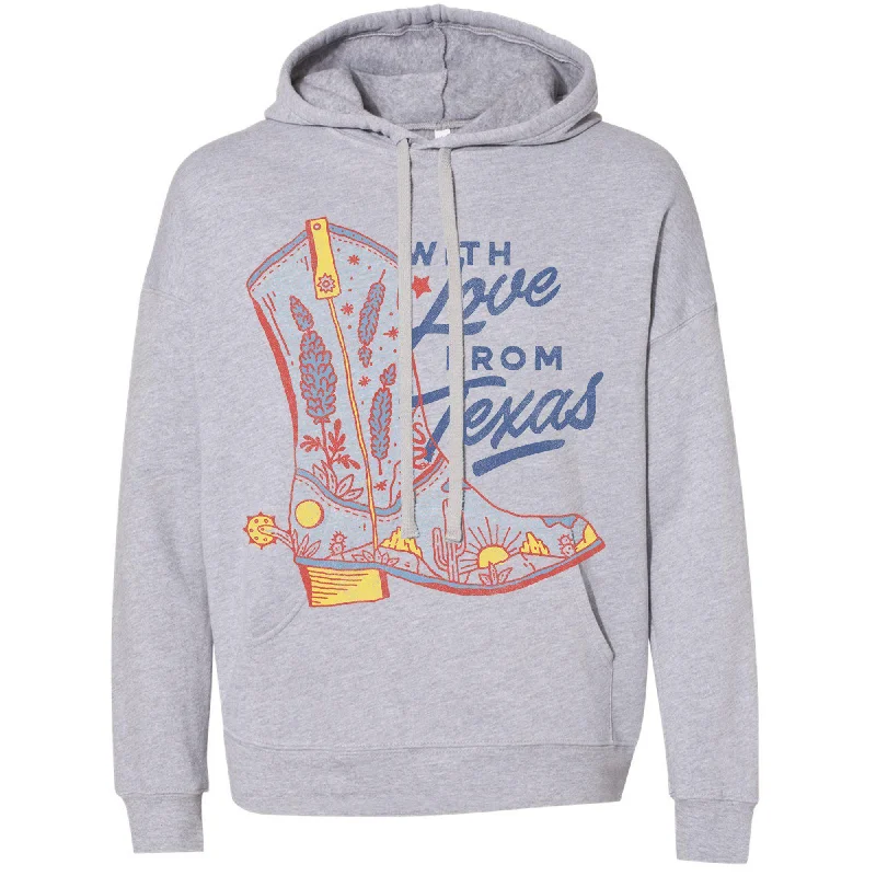 With Love Texas Drop Shoulder Hoodie Hoodie with Turtle Neck Cozy Winter
