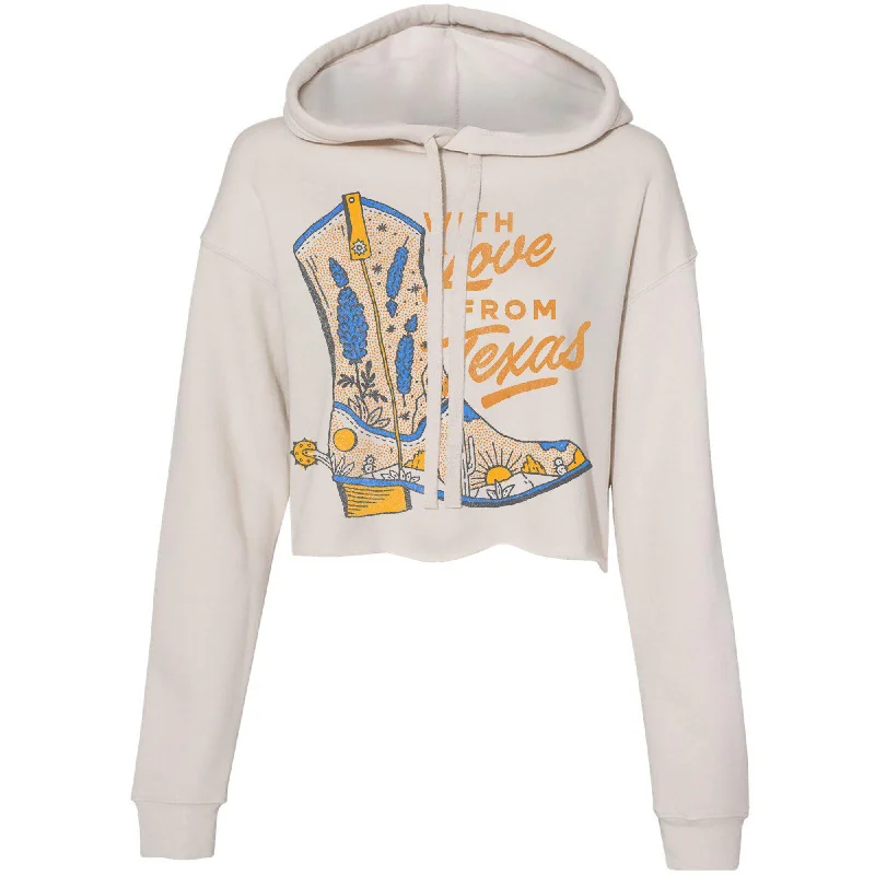 With Love Texas Cropped Hoodie Hoodie with Gradient Ombre Colorful