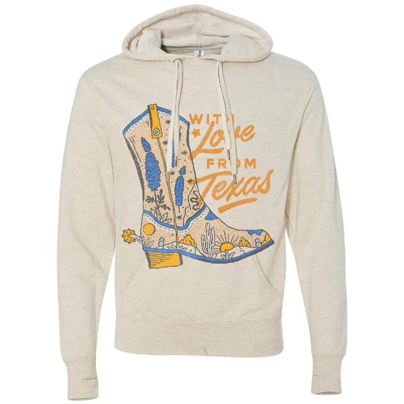 With Love Texas Hoodie Hoodie with Set-In Sleeves Structured Classic