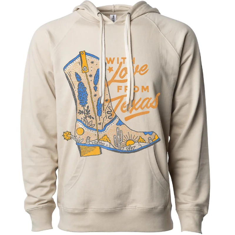 With Love Texas Raglan Hoodie Hoodie with Puffed Sleeves Voluminous Trendy