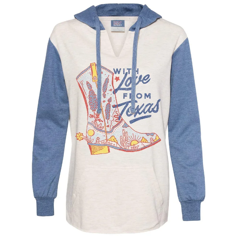 With Love Texas Two Tones Hoodie Hoodie with Double Zipper Versatile Adjustable