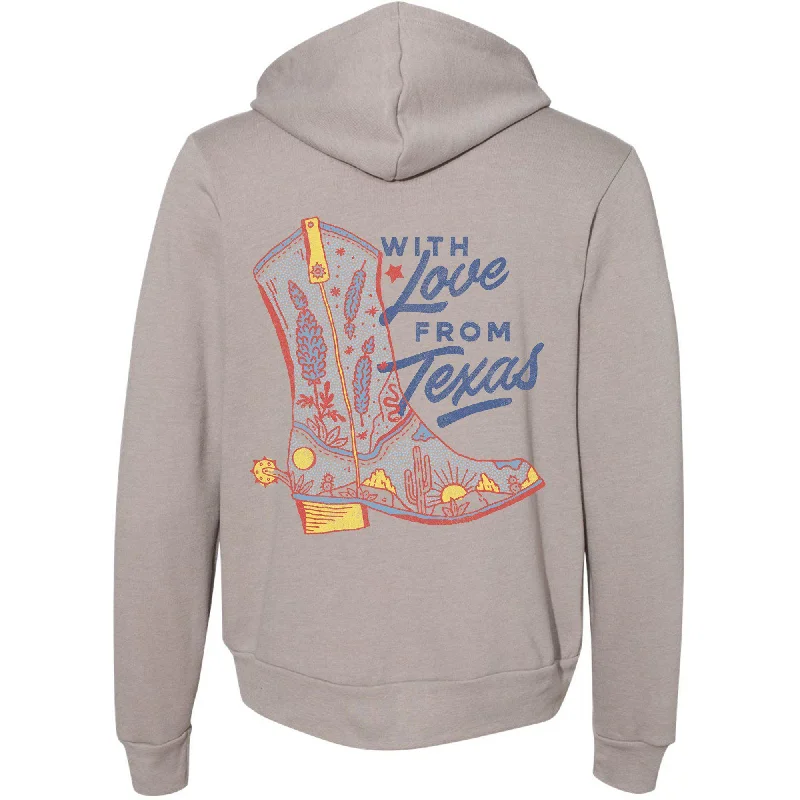 With Love Texas Zipper Hoodie Hoodie with Longline Fit Extended Stylish