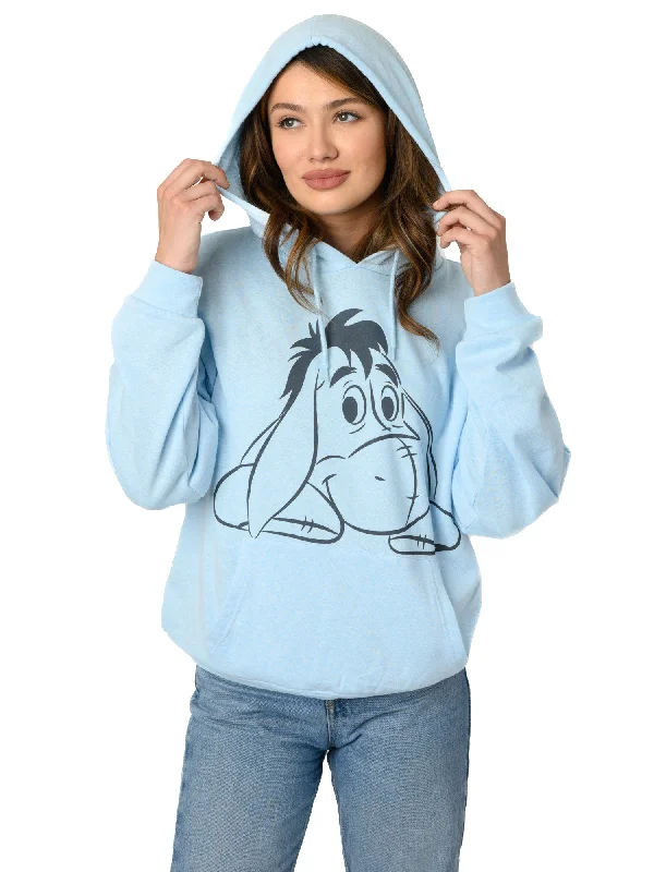 Womens Disney Eeyore Lightweight Hoodie Fleece Pullover Sweatshirt Blue Hoodie with Magnetic Closure Innovative Modern