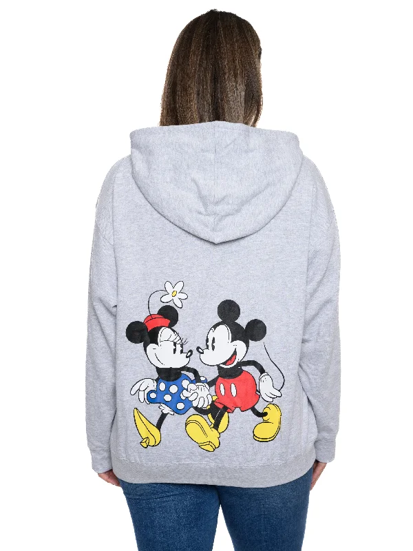 Mickey & Minnie Mouse Hoodie Sweatshirt Front Back Zip Women's Plus Size Disney Hoodie with Double Zipper Versatile Adjustable Mickey & Minnie Mouse Hoodie Sweatshirt Front Back Zip Women's Plus Size Disney Hoodie with Double Zipper Versatile Adjustable